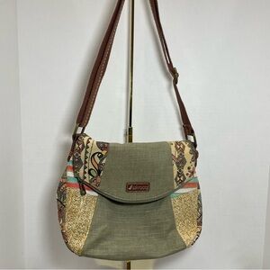 Sakroots Multicolor Crossbody Bag Foldover in cotton canvas. Pre-owned. See pics